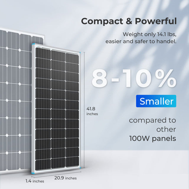 RENOGY 100 Watt 12V Monocrystalline Solar Panel (Compact Design)