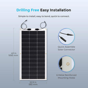 RENOGY 100 Watt 12 Volt Flexible Monocrystalline Solar Panel