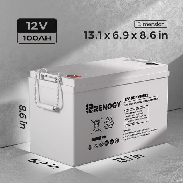 RENOGY 12 Volt 100Ah Deep Cycle AGM Battery