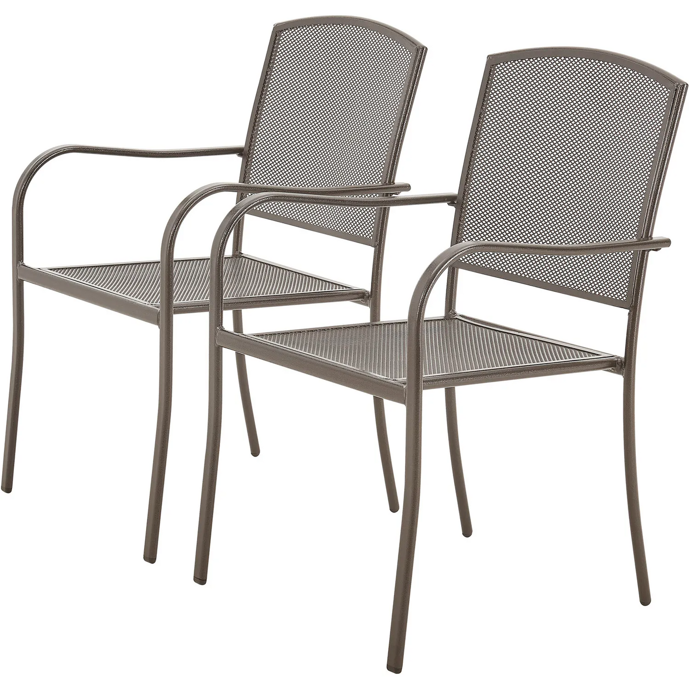 Global Industrial™ Outdoor Café Stacking Armchair, Steel Mesh [2 Pack]