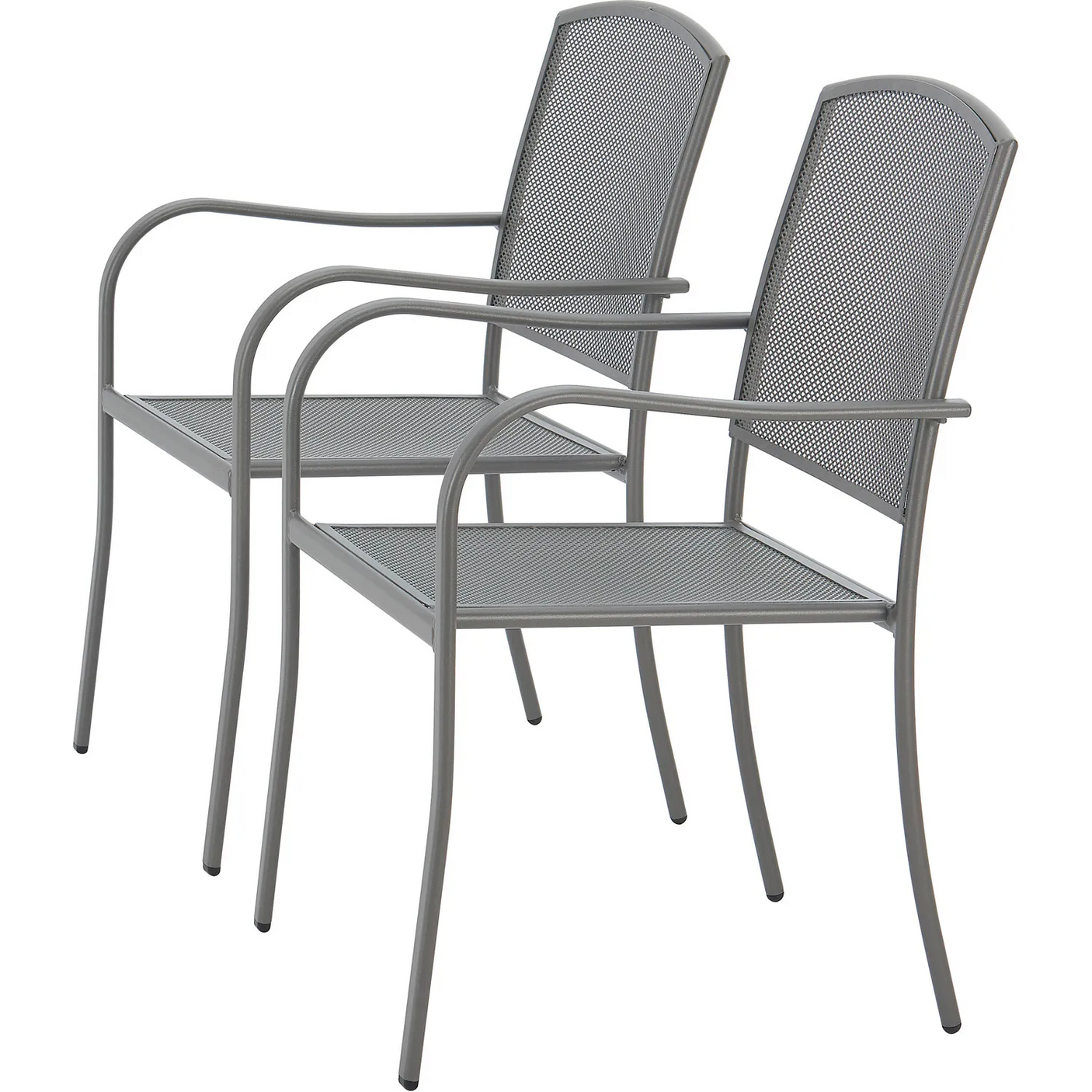 Global Industrial™ Outdoor Café Stacking Armchair, Steel Mesh [2 Pack]