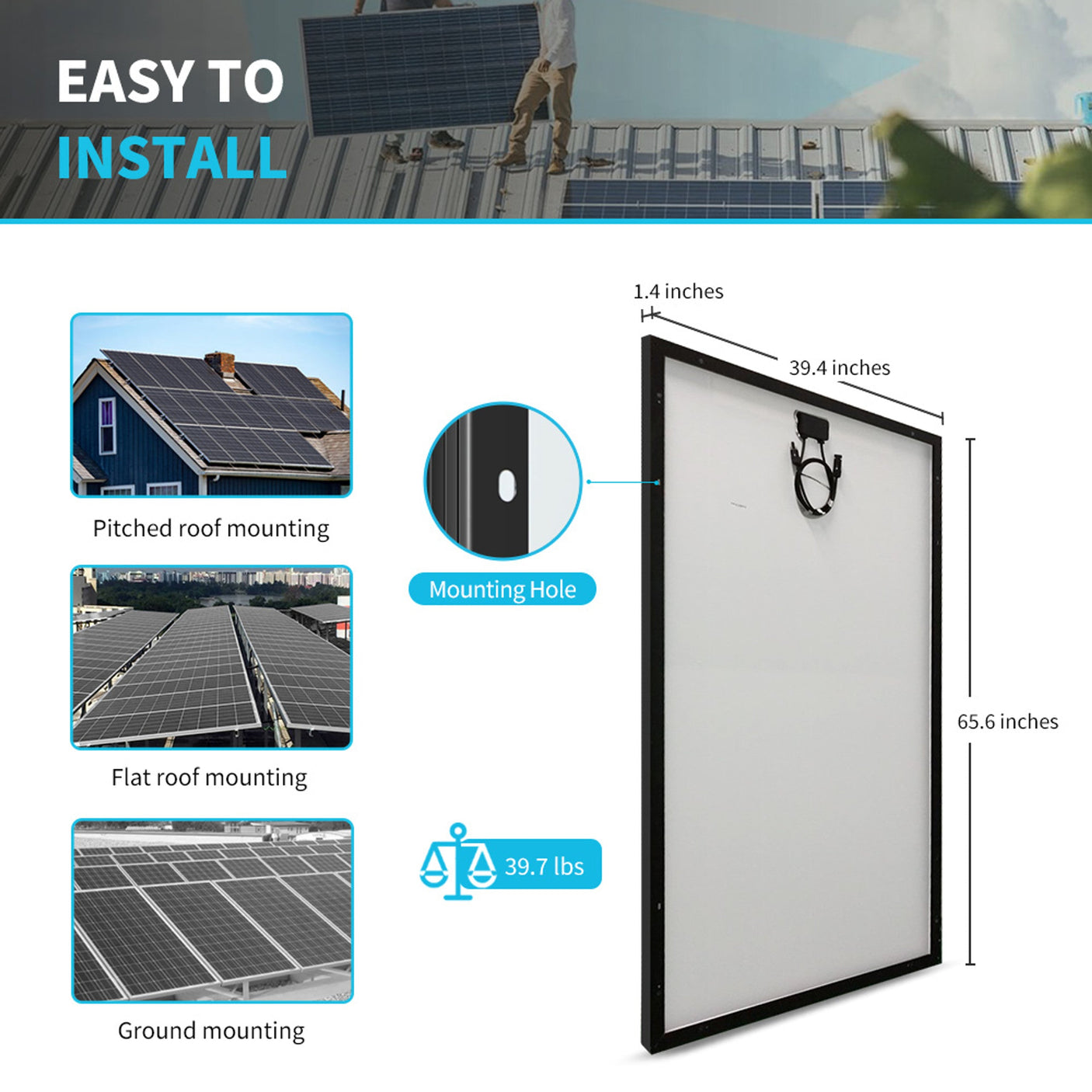 RENOGY 320 Watt Monocrystalline Solar Panel [8-Pack]