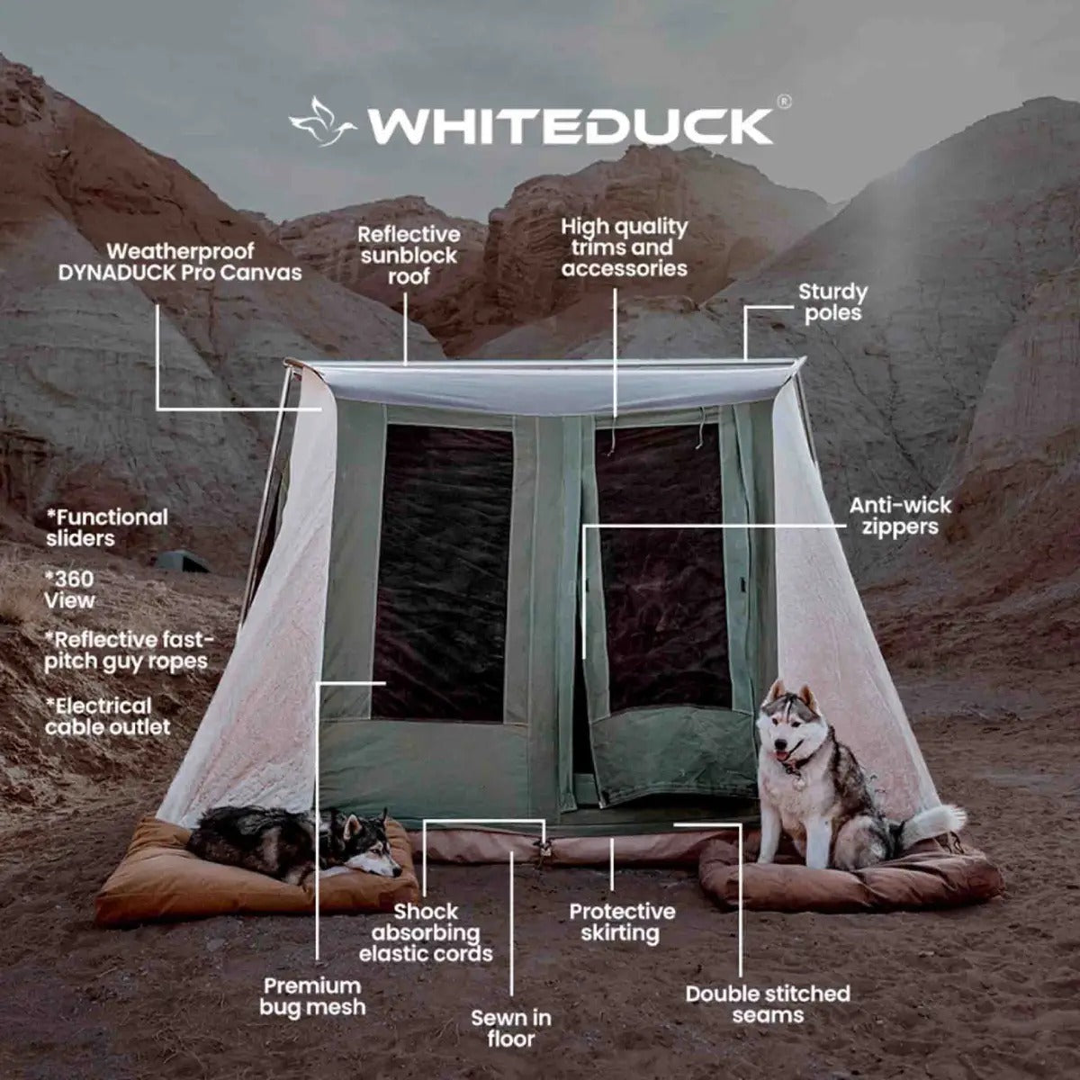 White Duck Outdoors 10'x14' [DeLuxe] Prota Canvas Cabin Tent