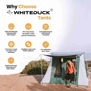 White Duck Outdoors 10'x14' [DeLuxe] Prota Canvas Cabin Tent